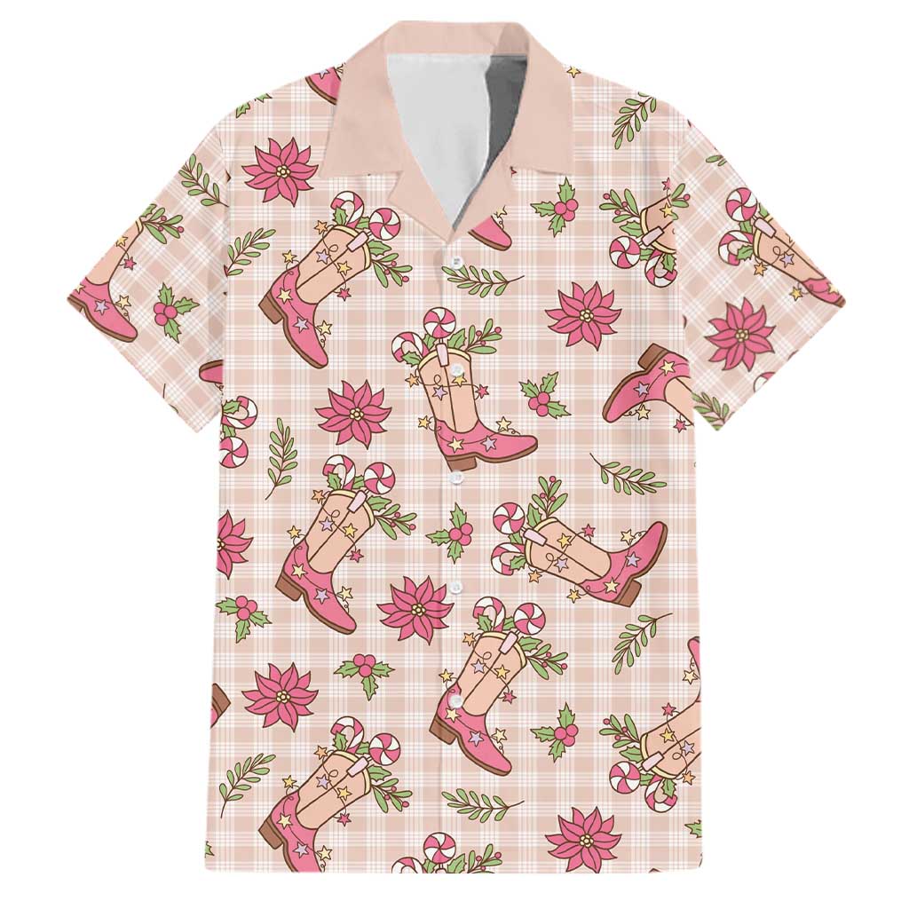 Beige Paniolo Palaka Hawaiian Cowgirl Christmas Family Matching Short Sleeve Bodycon Dress and Hawaiian Shirt LT9 Dad's Shirt - Short Sleeve Beige - Polynesian Pride