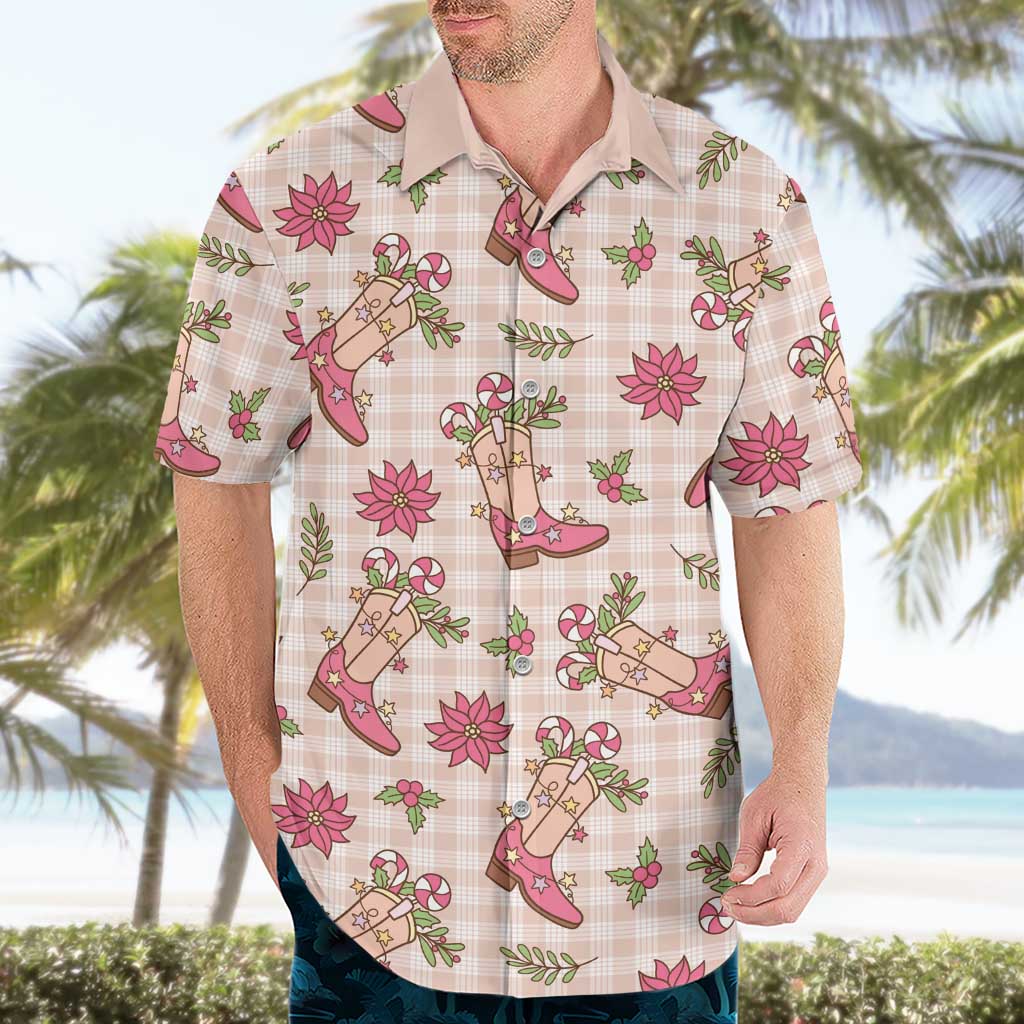 Beige Paniolo Palaka Hawaiian Cowgirl Christmas Hawaiian Shirt LT9 - Polynesian Pride