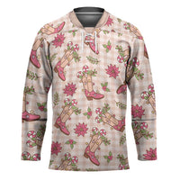Beige Paniolo Palaka Hawaiian Cowgirl Christmas Hockey Jersey LT9 Unisex Beige - Polynesian Pride