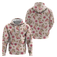 Beige Paniolo Palaka Hawaiian Cowgirl Christmas Hoodie LT9 - Polynesian Pride