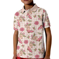 Beige Paniolo Palaka Hawaiian Cowgirl Christmas Kid Polo Shirt LT9 Kid Beige - Polynesian Pride