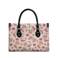 Beige Paniolo Palaka Hawaiian Cowgirl Christmas Leather Bag - Polynesian Pride