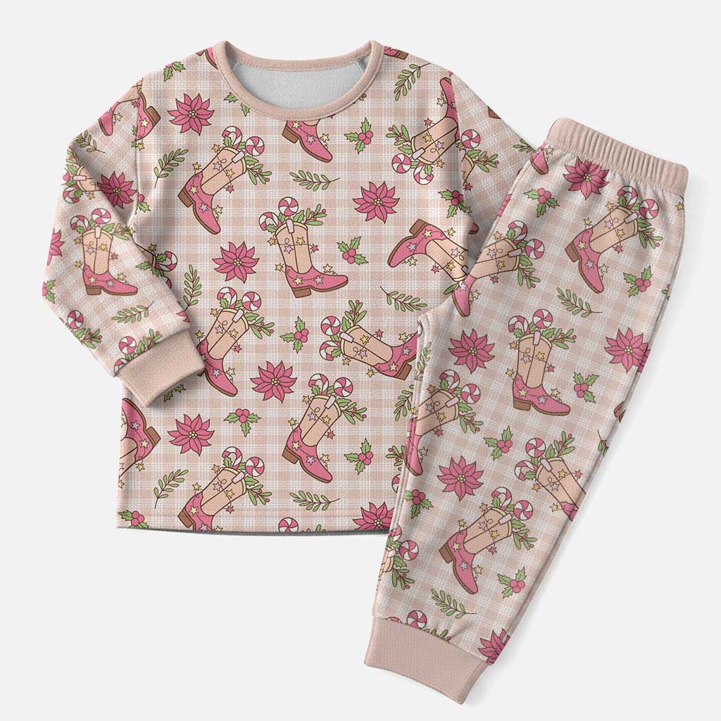 Beige Paniolo Palaka Hawaiian Cowgirl Christmas Pajama Set LT9 Men Beige - Polynesian Pride