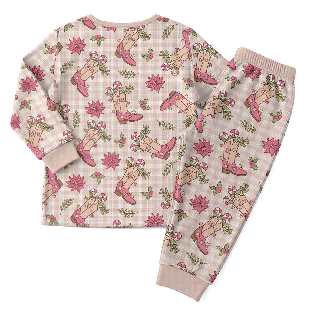 Beige Paniolo Palaka Hawaiian Cowgirl Christmas Pajama Set LT9 - Polynesian Pride