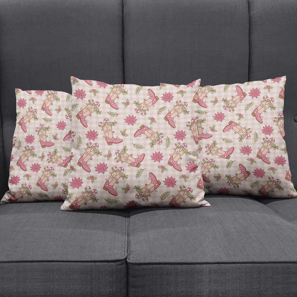 Beige Paniolo Palaka Hawaiian Cowgirl Christmas Pillow Cover - Polynesian Pride