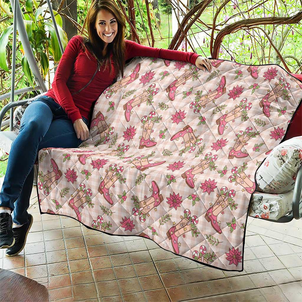 Beige Paniolo Palaka Hawaiian Cowgirl Christmas Quilt - Polynesian Pride