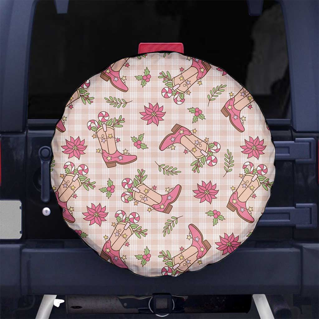 Beige Paniolo Palaka Hawaiian Cowgirl Christmas Spare Tire Cover LT9 No hole Beige - Polynesian Pride