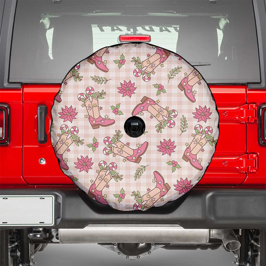 Beige Paniolo Palaka Hawaiian Cowgirl Christmas Spare Tire Cover LT9 - Polynesian Pride