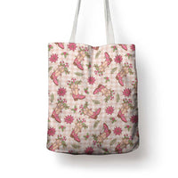 Beige Paniolo Palaka Hawaiian Cowgirl Christmas Tote Bag - Polynesian Pride