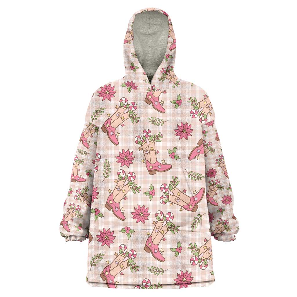 Beige Paniolo Palaka Hawaiian Cowgirl Christmas Wearable Blanket Hoodie LT9 One Size Beige - Polynesian Pride