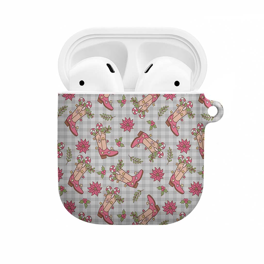 Gray Paniolo Palaka Hawaiian Cowgirl Christmas AirPods Case - Polynesian Pride