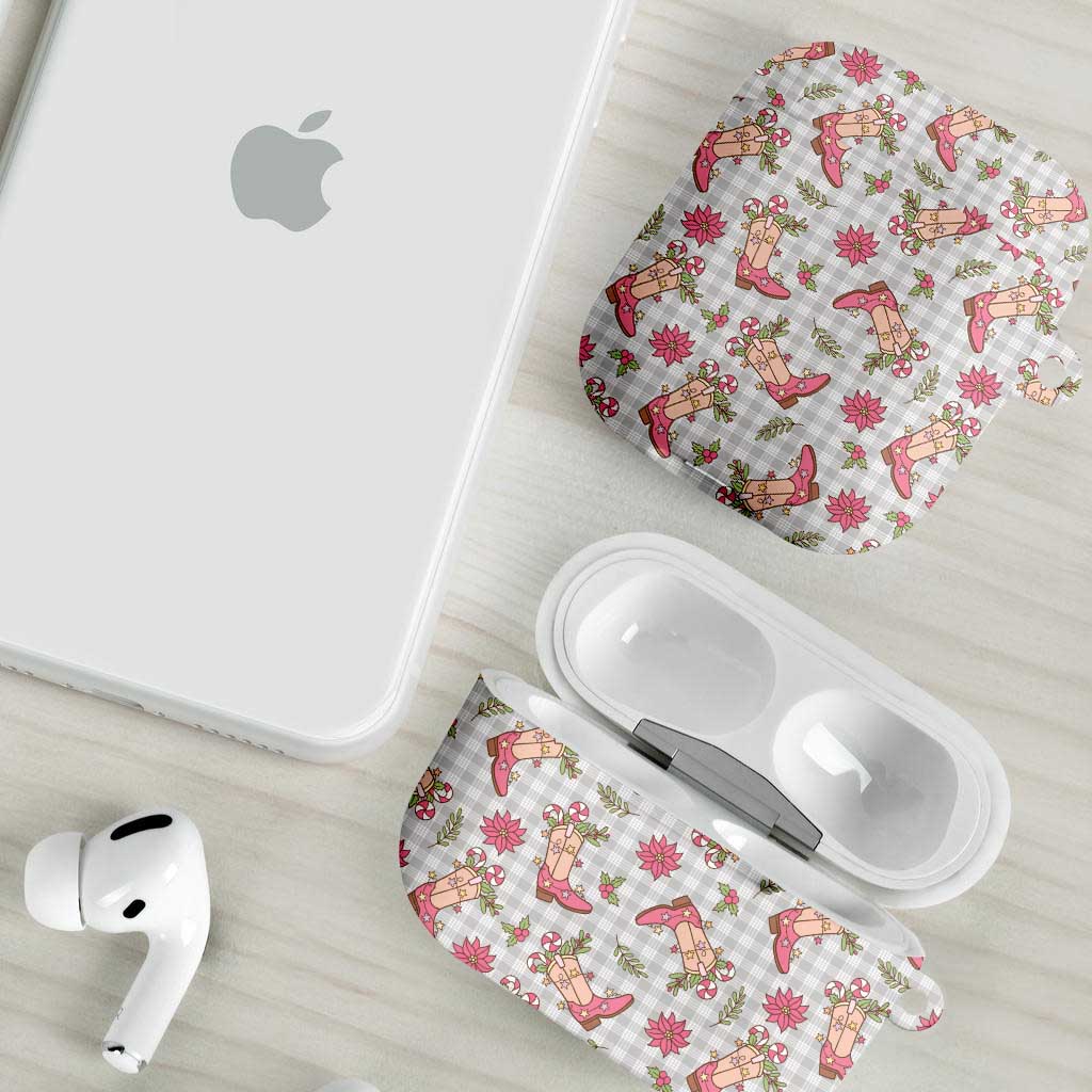 Gray Paniolo Palaka Hawaiian Cowgirl Christmas AirPods Case - Polynesian Pride