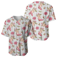 Gray Paniolo Palaka Hawaiian Cowgirl Christmas Baseball Jersey - Polynesian Pride