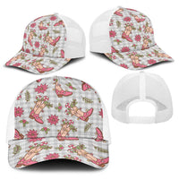 Gray Paniolo Palaka Hawaiian Cowgirl Christmas Baseball Net Cap - Polynesian Pride