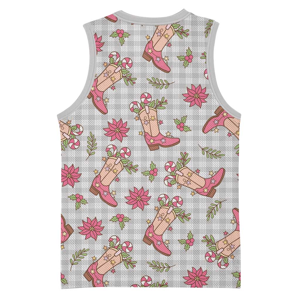 Gray Paniolo Palaka Hawaiian Cowgirl Christmas Basketball Jersey LT9 - Polynesian Pride