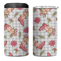 Gray Paniolo Palaka Hawaiian Cowgirl Christmas 4 in 1 Can Cooler Tumbler LT9 One Size: 16 oz Gray - Polynesian Pride