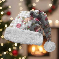 Gray Paniolo Palaka Hawaiian Cowgirl Christmas Santa Hat - Polynesian Pride