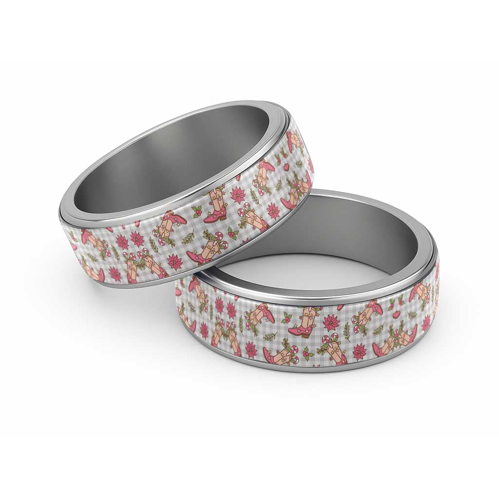 Gray Paniolo Palaka Hawaiian Cowgirl Christmas Classic Ring LT9 Sliver Gray - Polynesian Pride