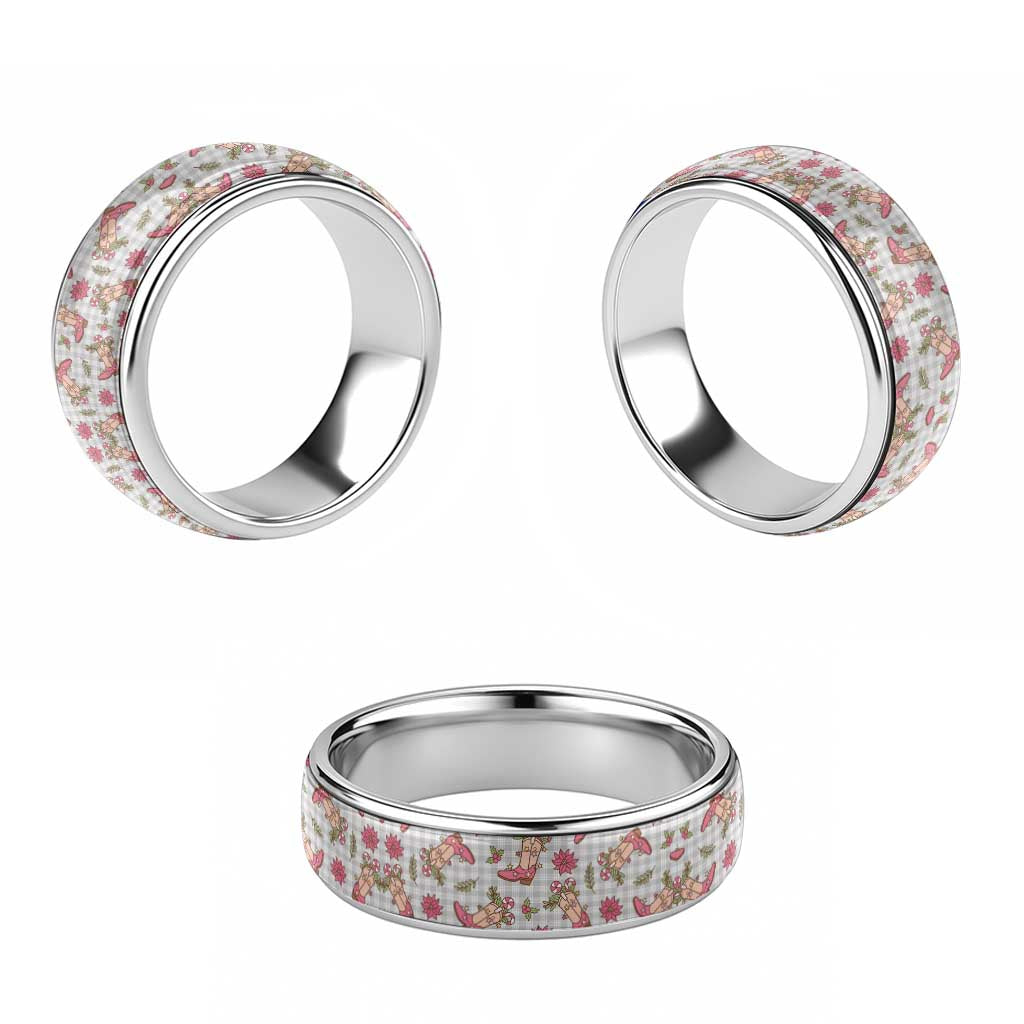 Gray Paniolo Palaka Hawaiian Cowgirl Christmas Classic Ring LT9 - Polynesian Pride