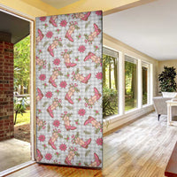 Gray Paniolo Palaka Hawaiian Cowgirl Christmas Door Cover LT9 - Polynesian Pride