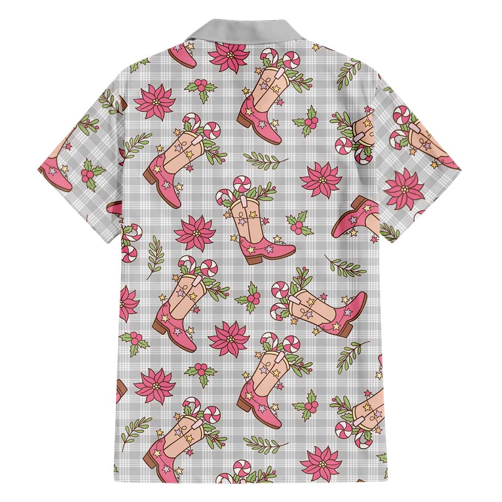 Gray Paniolo Palaka Hawaiian Cowgirl Christmas Family Matching Summer Maxi Dress and Hawaiian Shirt LT9 - Polynesian Pride