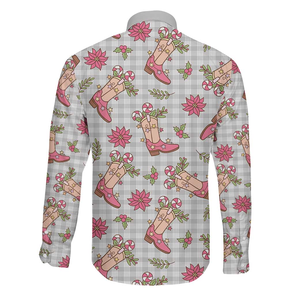 Gray Paniolo Palaka Hawaiian Cowgirl Christmas Family Matching Summer Maxi Dress and Hawaiian Shirt LT9 - Polynesian Pride