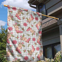 Gray Paniolo Palaka Hawaiian Cowgirl Christmas Garden Flag - Polynesian Pride
