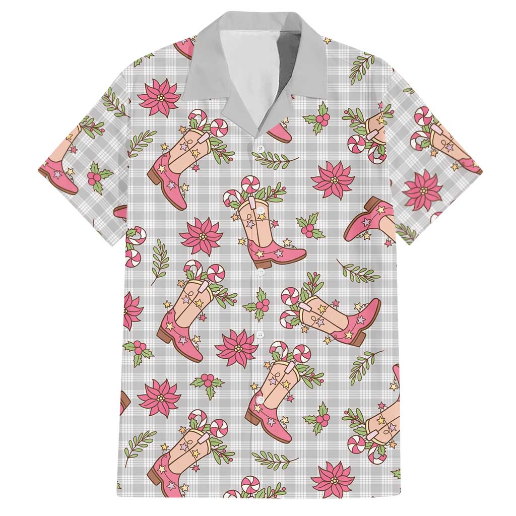 Gray Paniolo Palaka Hawaiian Cowgirl Christmas Hawaiian Shirt LT9 Gray - Polynesian Pride