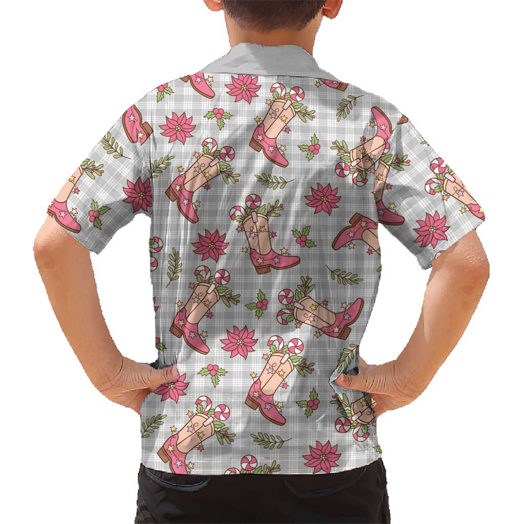 Gray Paniolo Palaka Hawaiian Cowgirl Christmas Hawaiian Shirt LT9 - Polynesian Pride