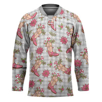 Gray Paniolo Palaka Hawaiian Cowgirl Christmas Hockey Jersey LT9 Unisex Gray - Polynesian Pride