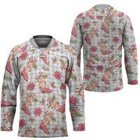 Gray Paniolo Palaka Hawaiian Cowgirl Christmas Hockey Jersey LT9 - Polynesian Pride
