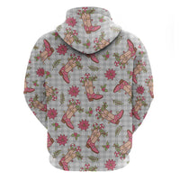 Gray Paniolo Palaka Hawaiian Cowgirl Christmas Hoodie LT9 - Polynesian Pride
