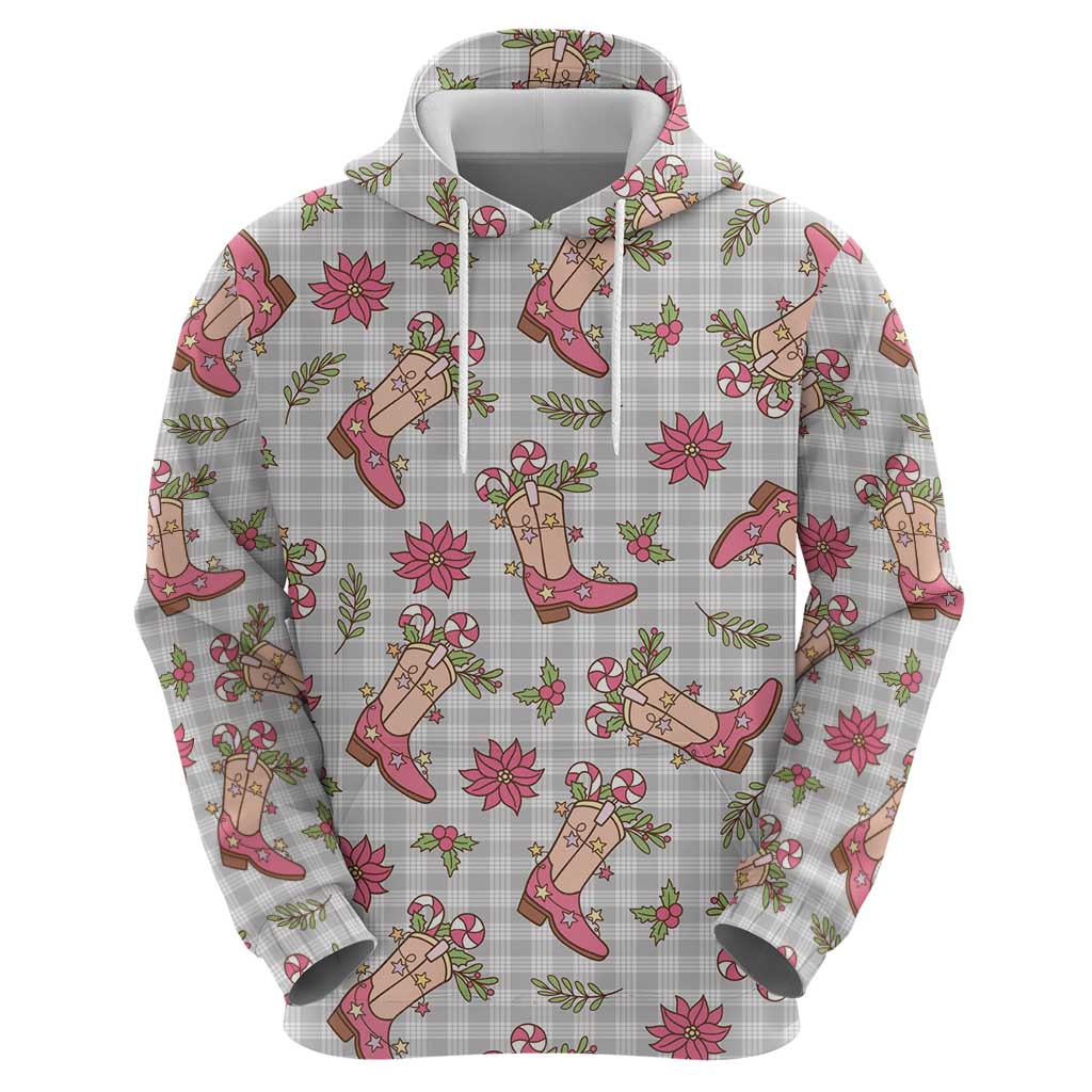 Gray Paniolo Palaka Hawaiian Cowgirl Christmas Hoodie LT9 - Polynesian Pride