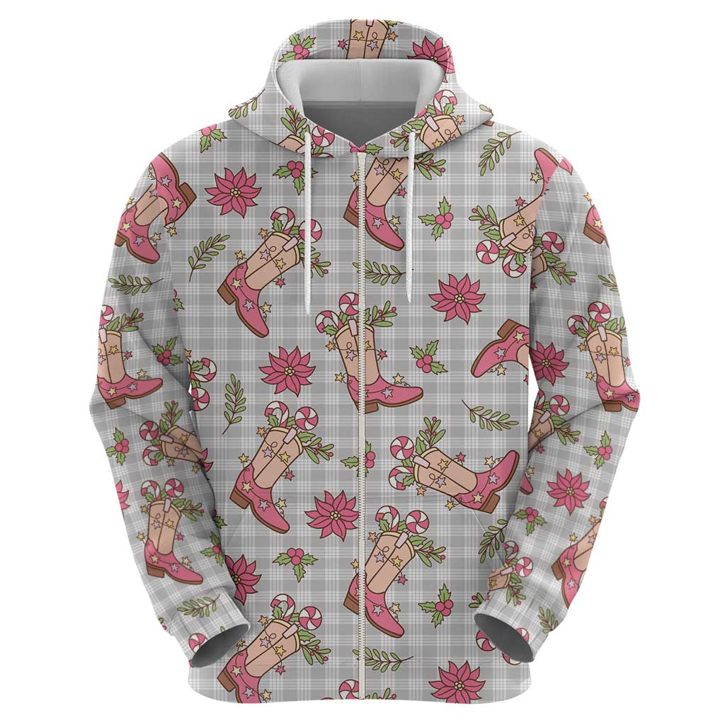 Gray Paniolo Palaka Hawaiian Cowgirl Christmas Hoodie LT9 - Polynesian Pride