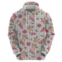 Gray Paniolo Palaka Hawaiian Cowgirl Christmas Hoodie LT9 - Polynesian Pride