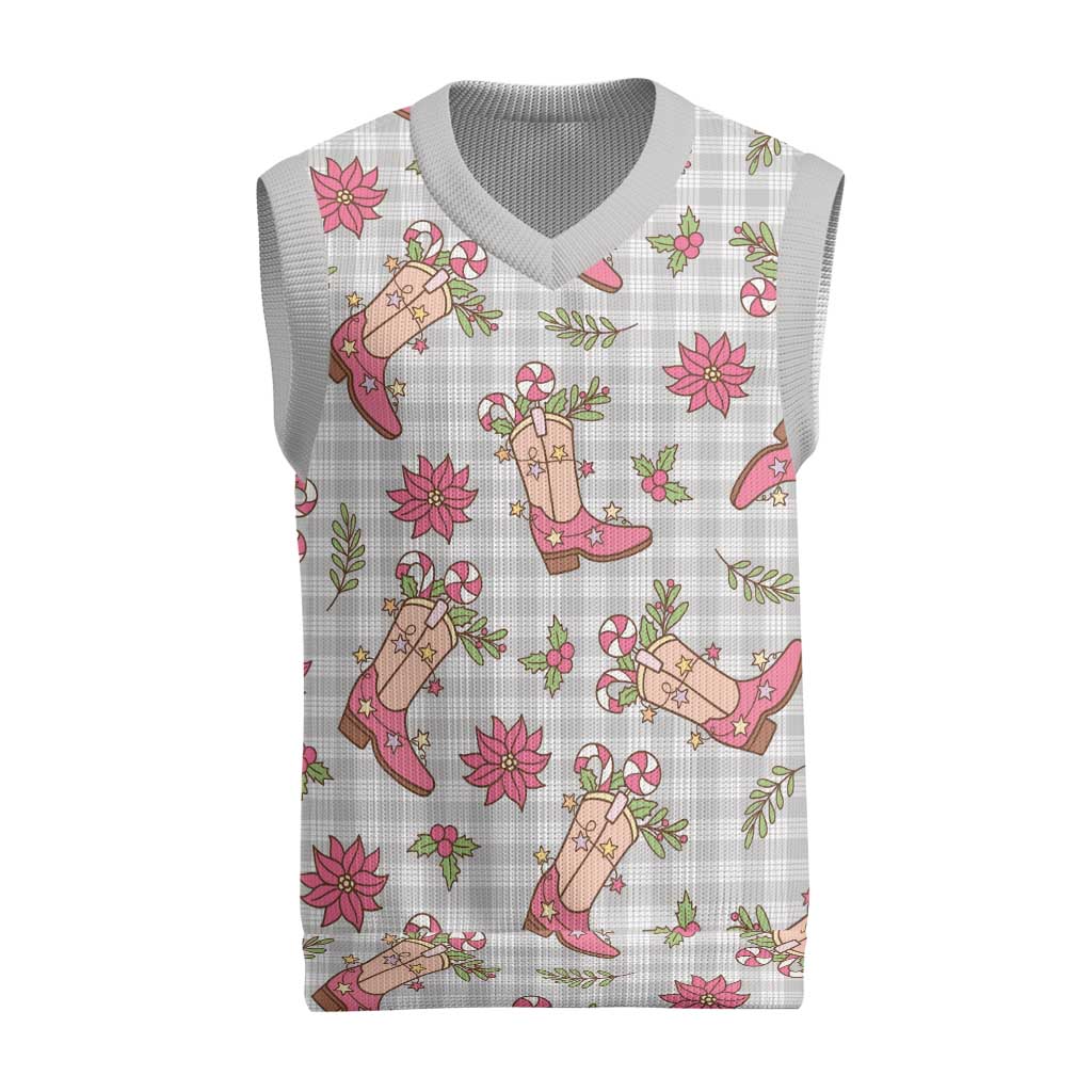 Gray Paniolo Palaka Hawaiian Cowgirl Christmas Knitted V-Neck Vest LT9 Gray - Polynesian Pride