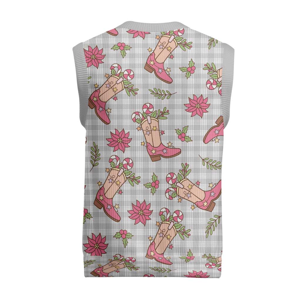 Gray Paniolo Palaka Hawaiian Cowgirl Christmas Knitted V-Neck Vest LT9 - Polynesian Pride