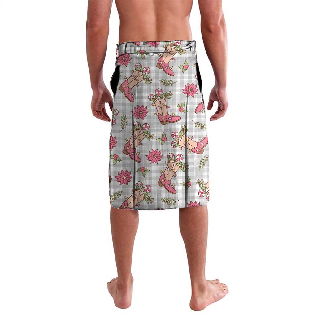 Gray Paniolo Palaka Hawaiian Cowgirl Christmas Lavalava - Polynesian Pride