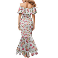 Gray Paniolo Palaka Hawaiian Cowgirl Christmas Mermaid Dress LT9 - Polynesian Pride