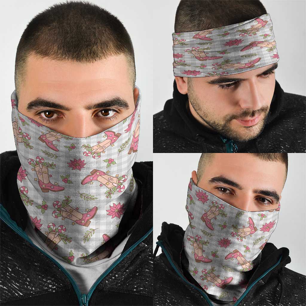 Gray Paniolo Palaka Hawaiian Cowgirl Christmas Neck Gaiter - Polynesian Pride