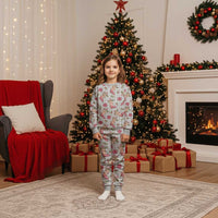 Gray Paniolo Palaka Hawaiian Cowgirl Christmas Pajama Set - Polynesian Pride