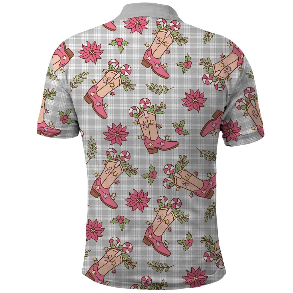 Gray Paniolo Palaka Hawaiian Cowgirl Christmas Polo Shirt LT9 - Polynesian Pride