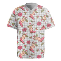 Gray Paniolo Palaka Hawaiian Cowgirl Christmas Rugby Jersey - Polynesian Pride