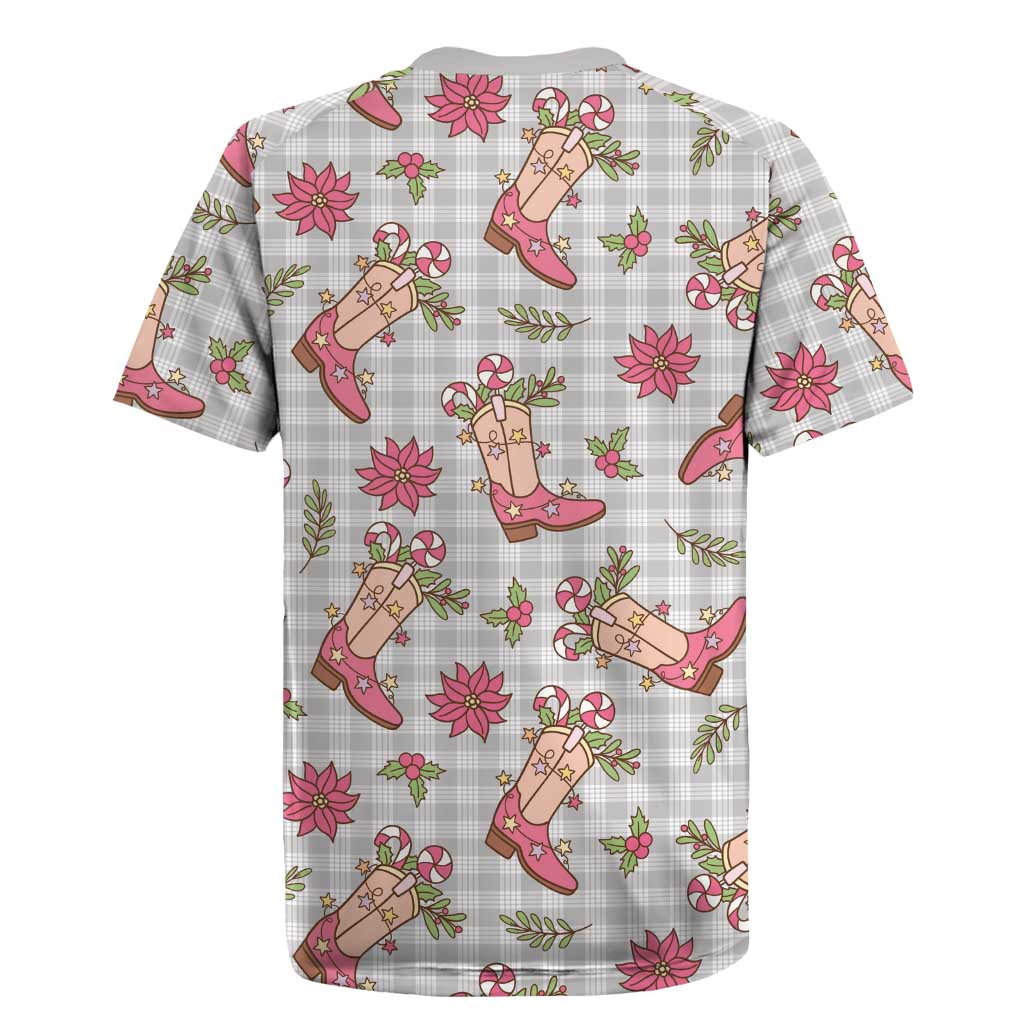 Gray Paniolo Palaka Hawaiian Cowgirl Christmas Rugby Jersey - Polynesian Pride