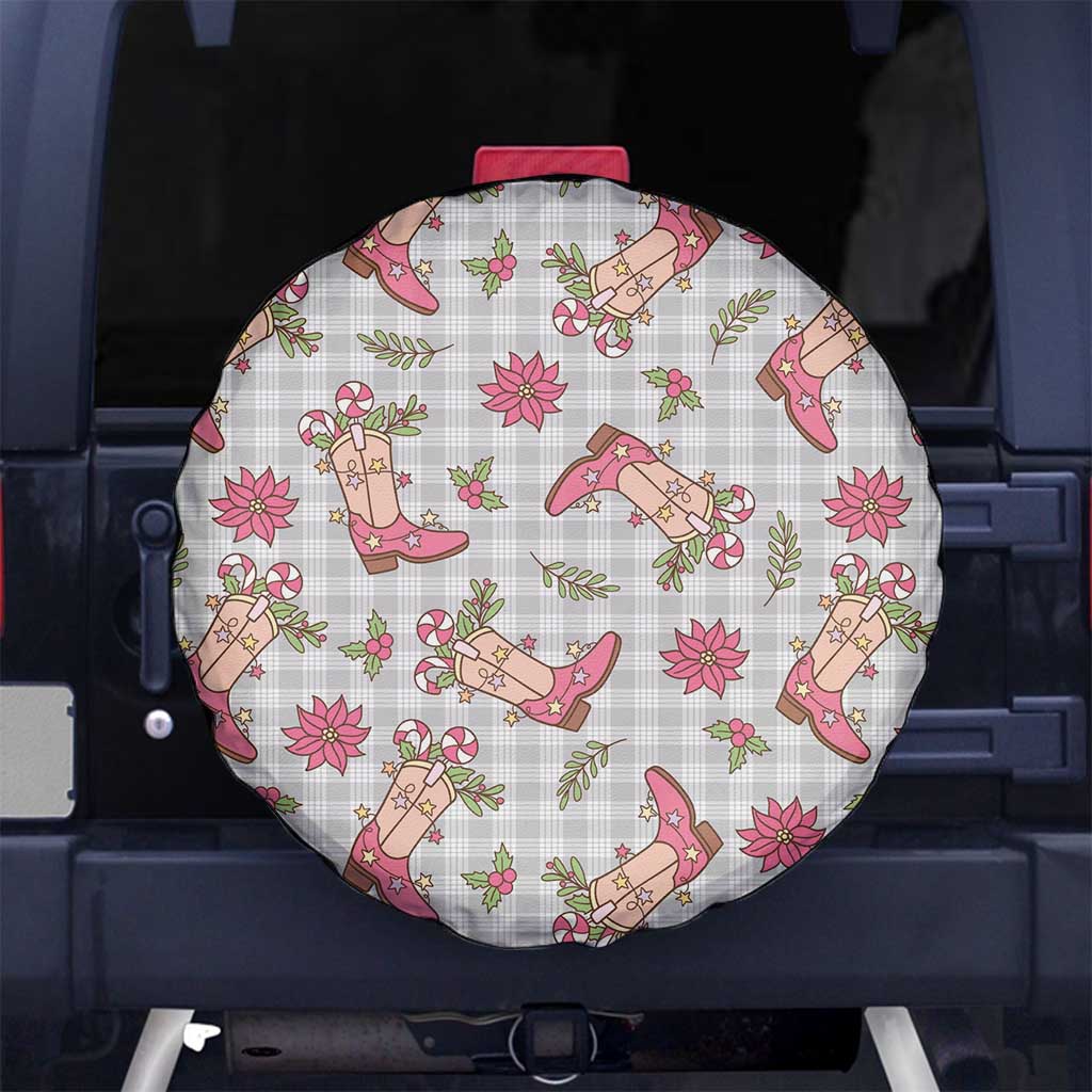 Gray Paniolo Palaka Hawaiian Cowgirl Christmas Spare Tire Cover LT9 No hole Gray - Polynesian Pride