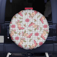 Gray Paniolo Palaka Hawaiian Cowgirl Christmas Spare Tire Cover LT9 No hole Gray - Polynesian Pride