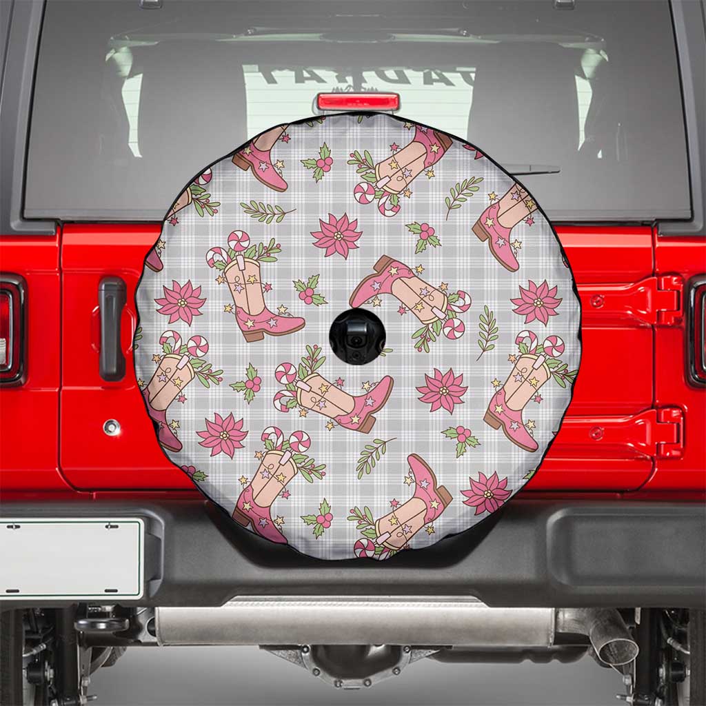 Gray Paniolo Palaka Hawaiian Cowgirl Christmas Spare Tire Cover LT9 - Polynesian Pride