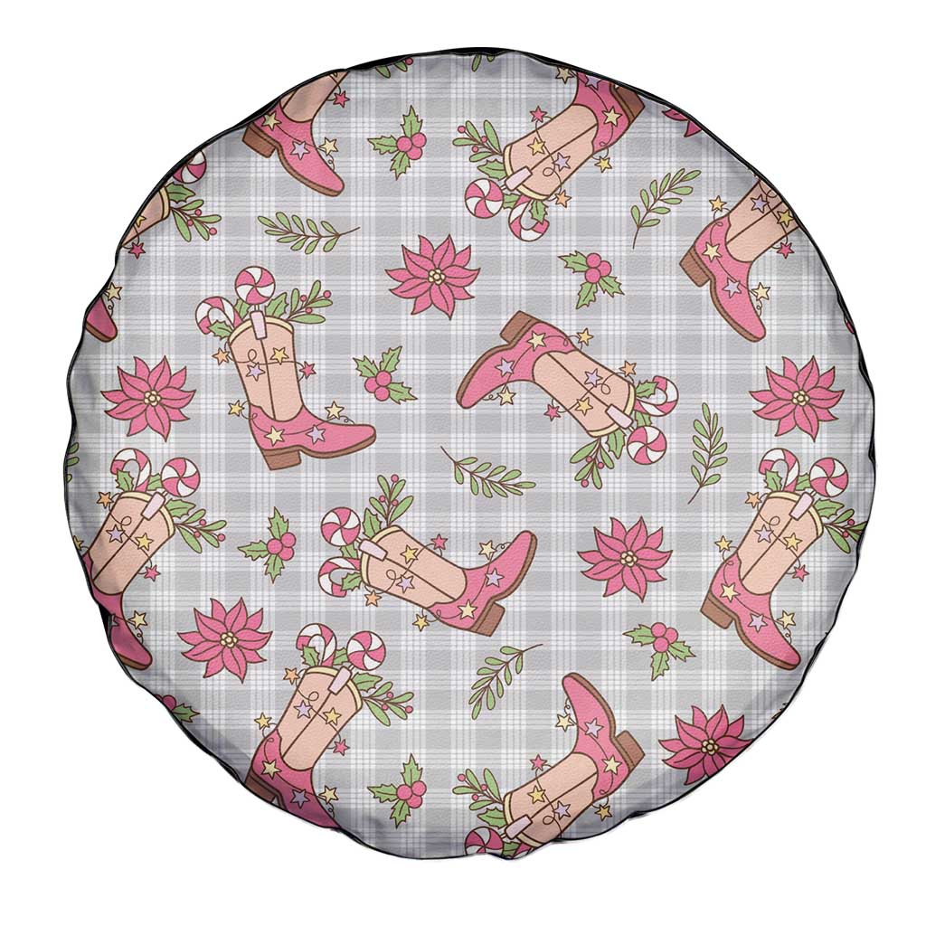 Gray Paniolo Palaka Hawaiian Cowgirl Christmas Spare Tire Cover LT9 - Polynesian Pride