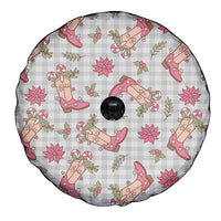 Gray Paniolo Palaka Hawaiian Cowgirl Christmas Spare Tire Cover LT9 - Polynesian Pride