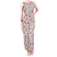 Gray Paniolo Palaka Hawaiian Cowgirl Christmas Tank Maxi Dress LT9 Women Gray - Polynesian Pride
